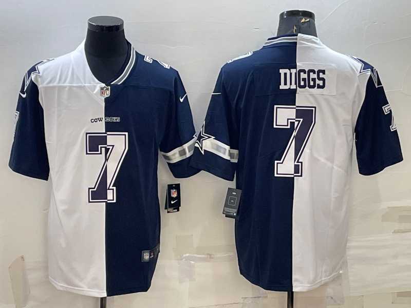 Men%27s Dallas Cowboys #7 Trevon Diggs Navy White Split Vapor Untouchable Limited Stitched Jersey->cleveland browns->NFL Jersey